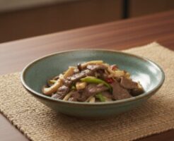 キューピー3分クッキングのレシピ・牛肉とエリンギの塩炒め