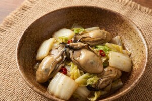 きょうの料理のレシピ・白菜とかきの黒酢炒め