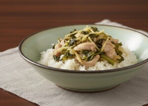DAIGOも台所のレシピ・豚バラと高菜の蒸しごはん