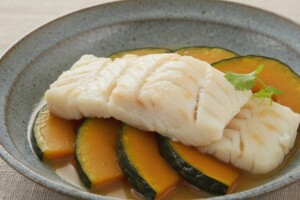 どさんこワイド179のレシピ・鱈とカボチャのみかんあん