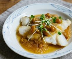 ノンストップのレシピ・鱈のなめこみぞれあんかけ