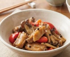 きょうの料理のレシピ・鶏スペアリブときのこ、パプリカの甘酢煮