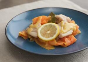 キューピー3分クッキングのレシピ・鶏肉とひらひらにんじんの重ね蒸し