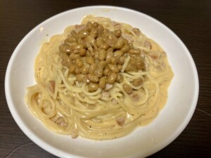 どさんこワイド179のレシピ・納豆クリームカルボナーラ