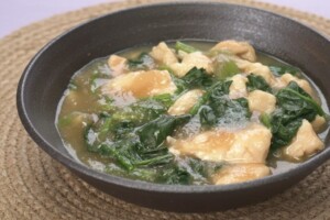 キューピー3分クッキングのレシピ・ささ身と青菜の汁だくみぞれ煮