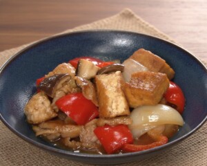 きょうの料理のレシピ・ちぎり厚揚げの炒め黒酢酢豚