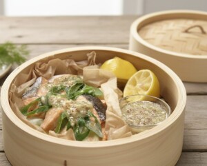 きょうの料理のレシピ・ねぎとさけのレモンバターソース