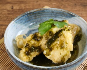 青空レストランのレシピ・ひらめの天ぷら 海苔あんかけ
