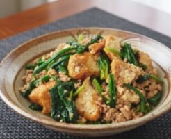 ノンストップのレシピ・ほうれん草と厚揚げの中華炒め