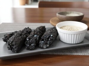 ZIPのレシピ・イカ墨ブラックリームきりたんぽ