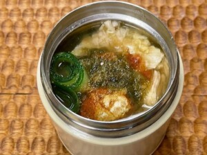 ひるおびのレシピ・サラダチキンときゅうりの梅とろろ昆布スープ