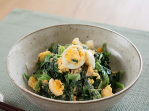 ノンストップのレシピ・ホウレンソウの卵サラダ