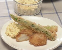 キューピー3分クッキングのレシピ・帆立とアスパラのフライ マスタードタルタル