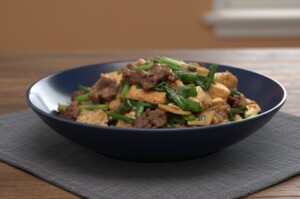 キューピー3分クッキングのレシピ・牛肉とキムチの炒り豆腐