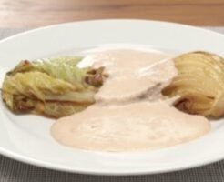 キューピー3分クッキングのレシピ・白菜ステーキの明太子クリームソース