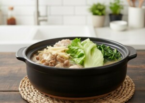 DayDay(デイデイ)のレシピ・鶏手羽としょうがとレタスのポカポカ鍋