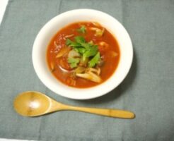 きょうの料理ビギナーズのレシピ・鶏肉とアスパラのトマトスープ