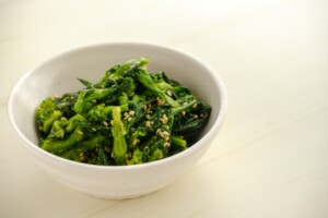 あさイチのレシピ・菜の花のメープルごまあえ