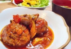 どさんこワイド179のレシピ・トマト煮込み切り干しバーグ