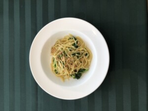 なないろ日和のレシピ・桜えびときくらげのクリームパスタ