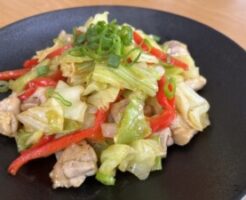 滝沢カレン&和田明日香のフィーリンきっちんのレシピ・春キャベツと鶏肉のガリバタしょうゆ炒め