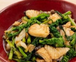 あさイチのレシピ・さわらと菜の花のオイスターソース炒め