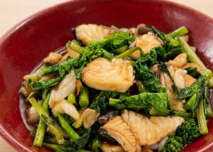 あさイチのレシピ・さわらと菜の花のオイスターソース炒め