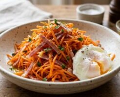 ミキティダイニングのレシピ・にんじんマリネ～ポーチドエッグ添え