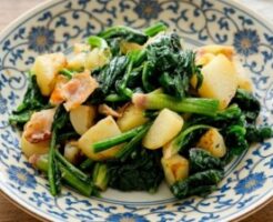 相葉マナブのレシピ・ほうれん草とじゃがいものベーコン炒め