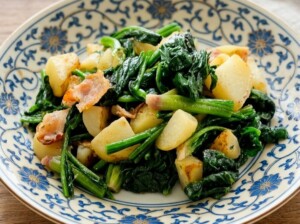 相葉マナブのレシピ・ほうれん草とじゃがいものベーコン炒め