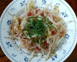 どさんこワイド179のレシピ・もやしとちくわの梅塩蒸し