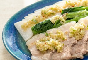 キューピー3分クッキングのレシピ・ゆで豚とかぶのジンジャーソース