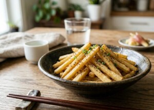 ノンストップのレシピ・タケノコの黒コショウ塩きんぴら