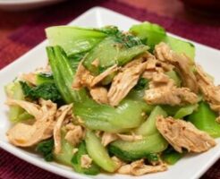 キューピー3分クッキングのレシピ・レンチン鶏とチンゲンサイのマスタードマリネ