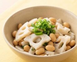 あさイチのレシピ・大豆とれんこんのわさび酢あえ