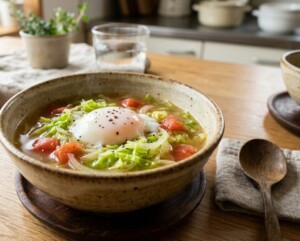 きょうの料理ビギナーズのレシピ・春キャベツの巣ごもりスープ