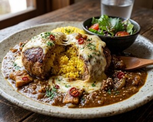 ZIPのレシピ・本格カレーのライスinハンバーグ