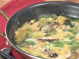 どさんこワイド179のレシピ・牡蠣とニラの卵とじ