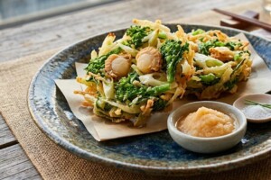 ノンストップのレシピ・菜の花とホタテのかき揚げ