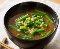 あさイチのレシピ・菜の花のおみそ汁