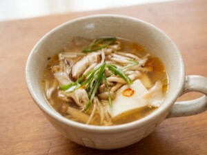 あさイチのレシピ・豆腐ときのこの中華スープ