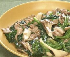 キューピー3分クッキングのレシピ・豚肉とほうれん草のとろみ炒め