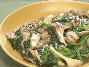 キューピー3分クッキングのレシピ・豚肉とほうれん草のとろみ炒め