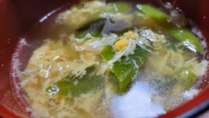 ゴー！ゴー！キッチン戦隊クックルンのレシピ・クレソンとぶた肉のかきたまスープ