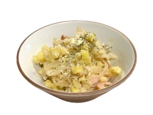 どさんこワイド179のレシピ・サツマイモと野沢菜のサラダ