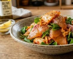 きょうの料理のレシピ・お刺身レモンキムチあえ