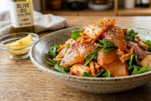 きょうの料理のレシピ・お刺身レモンキムチあえ