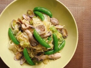 ノンストップのレシピ・アサリと春野菜のパスタ