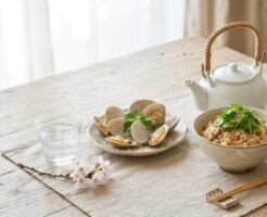 滝沢カレン&和田明日香のフィーリンきっちんのレシピ・サワラごはん＆ハマグリの出汁茶漬け