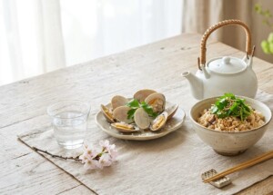 滝沢カレン&和田明日香のフィーリンきっちんのレシピ・サワラごはん＆ハマグリの出汁茶漬け